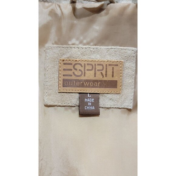 Esprit Womens Fringe Leather Jacket L - Picture 3 of 6